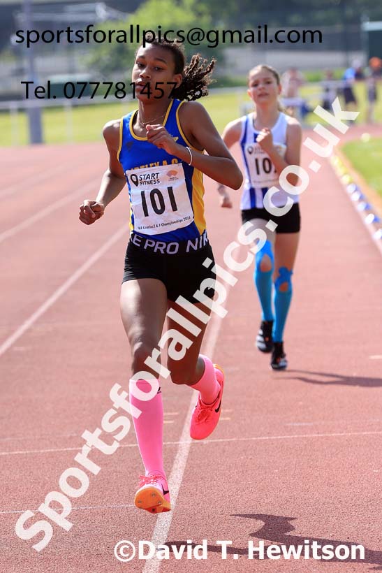 Girls Under-13s 1500 metres, 2024 North Eastern Track and Field Champs., Middlesbrough.  Photo: David T. Hewitson/Sports for All Pics